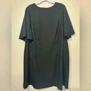 Donna Morgan black cape sleeve sheath dress zippered back size 18w